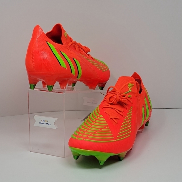 Adidas Predator Edge+ SG Solar Red Soccer Cleats Men’s Size 12/Women’s 13 GW1038 - Picture 6 of 10